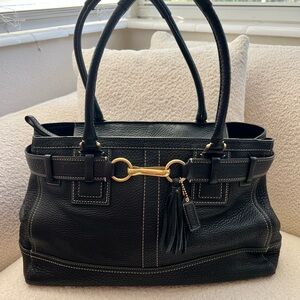 Coach Hamptons Pebble Leather Satchel Y2K Horse-bit